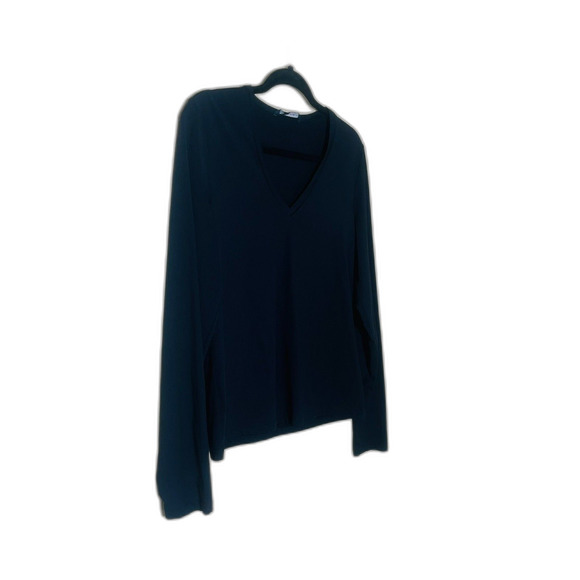 Banana Republic Black V-Neck Meryl Nylon Spandex Long Sleeve Medium - Picture 2 of 7